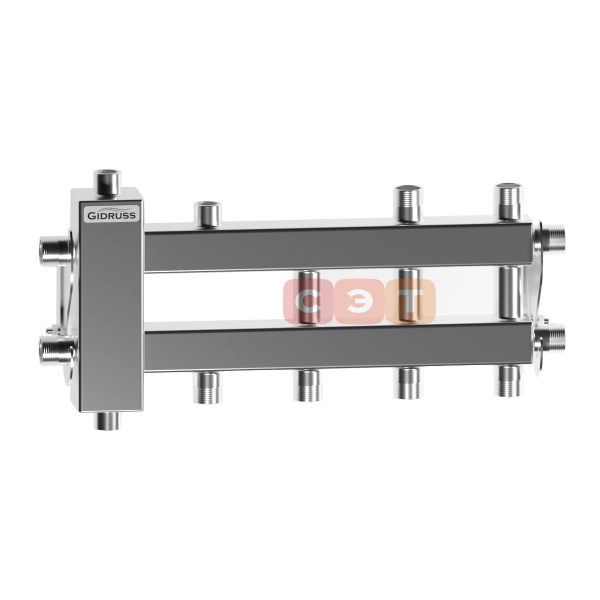 Балансировочный коллектор из нерж. стали BMSS- 40-4 DU  (2 контура вниз, 1 вверх и 1 в сторону)